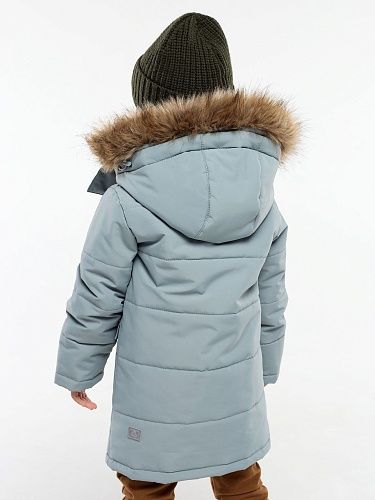 Пальто зимнее детское цвет платиновый